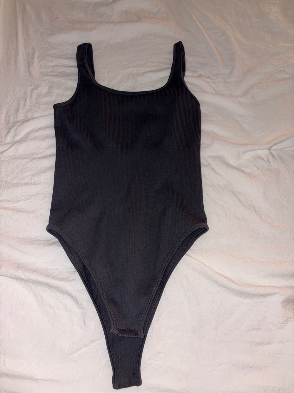 Amazon Black Ribbed Tank Bodysuit